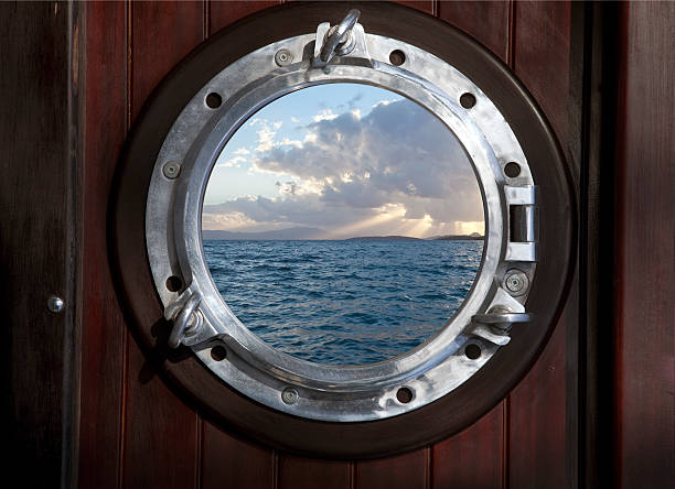 port hole seawiev from a port hole porthole stock pictures, royalty-free photos & images