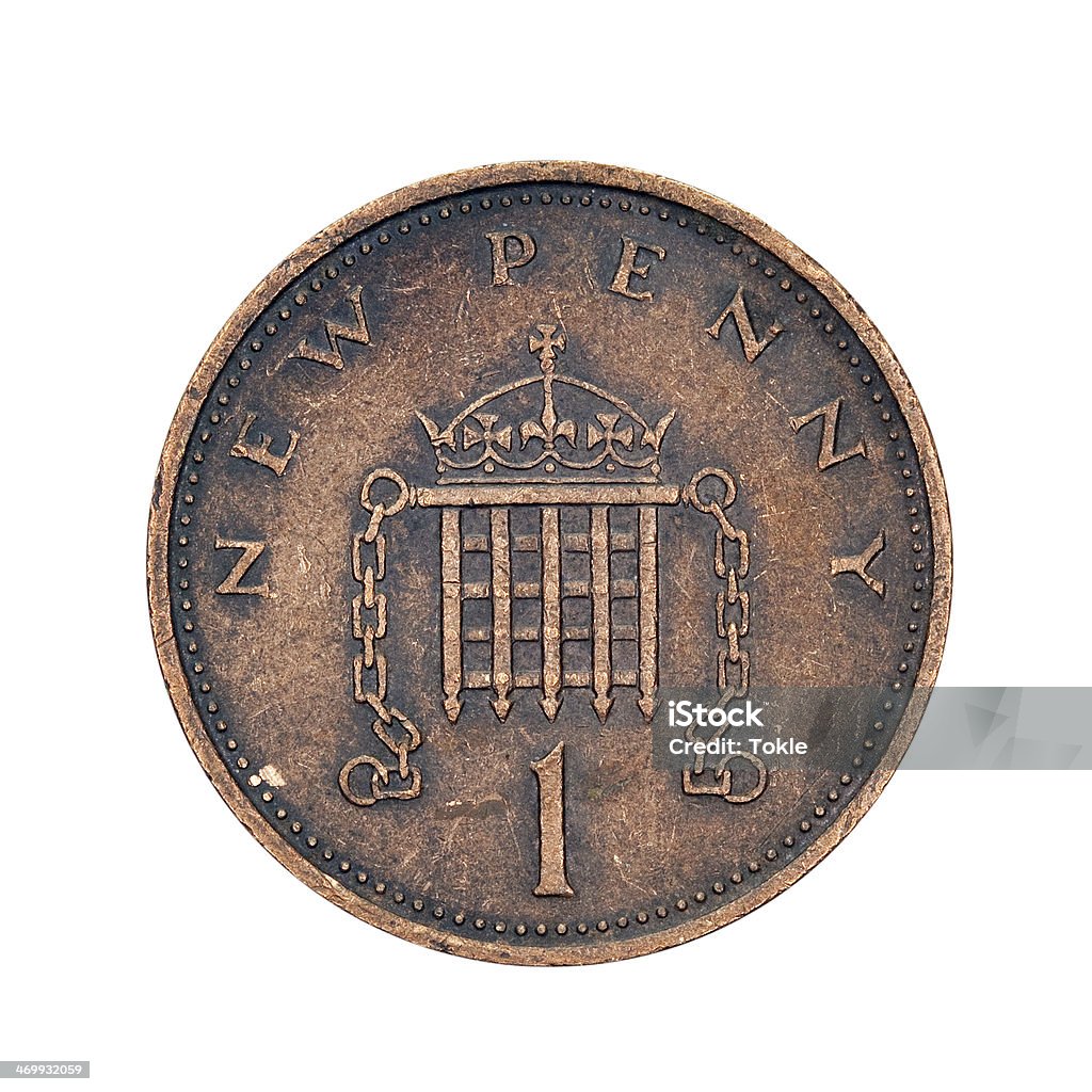 Eine neue Penny Münze, Großbritannien, 1971 - Lizenzfrei Währung Stock-Foto