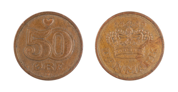 Swedish krone coin obverse and reverse, money of Sweden