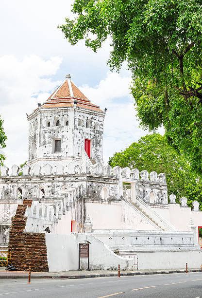 phra sumen fort, bangkok thailand, attraktion in thailand - indigenous culture famous place thailand bangkok stock-fotos und bilder