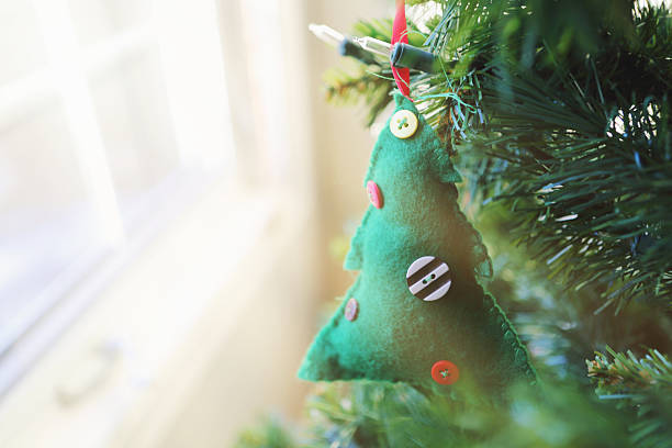 hand made Christmas tree stock photo
