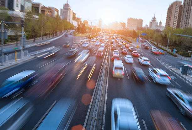 istock Urban highway traffic at night 469933328