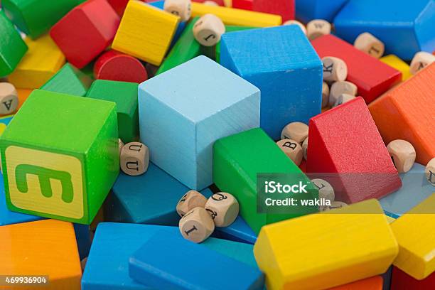 Arrangement Of Toy Bricks Stock Photo - Download Image Now - 2015, Activity, Alphabet