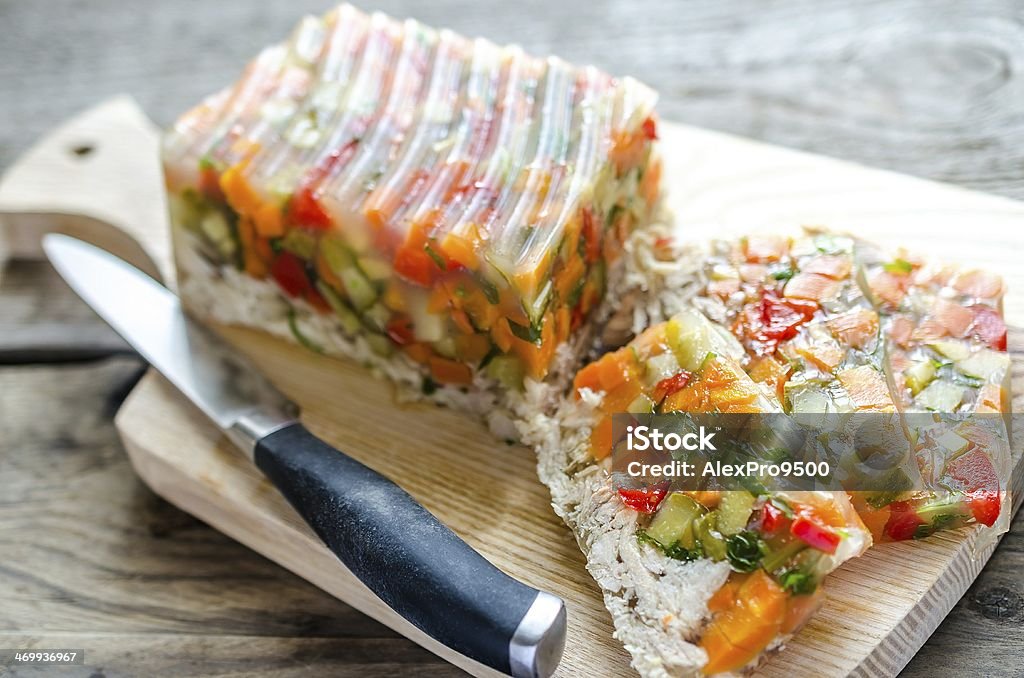 Chicken galantine with vegetables Appetizer Stock Photo