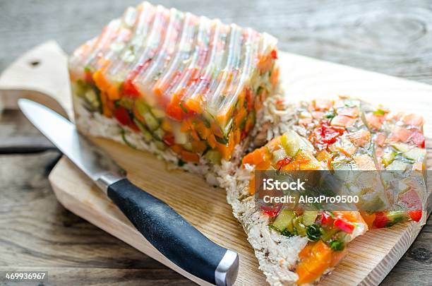 Chicken Galantine With Vegetables Stock Photo - Download Image Now - Appetizer, Aspic, Carrot