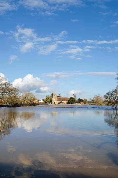 istock Church surrounded by flood water, Gloucestershire 469937129