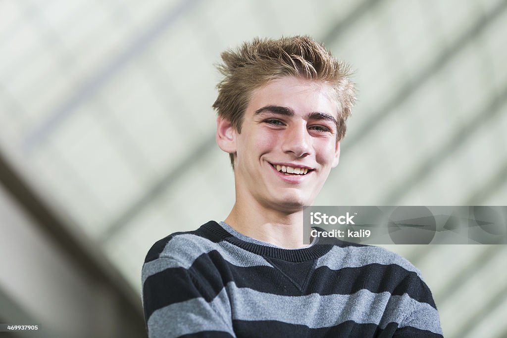 Teenage boy Teenage boy (15 years) smiling. 16-17 Years Stock Photo