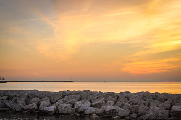 istock Rocky Shoreline with colorful sunrise sky 469938468