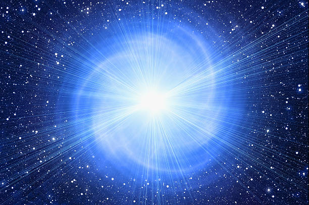 istock Space image of white flash with stars in background 469941818