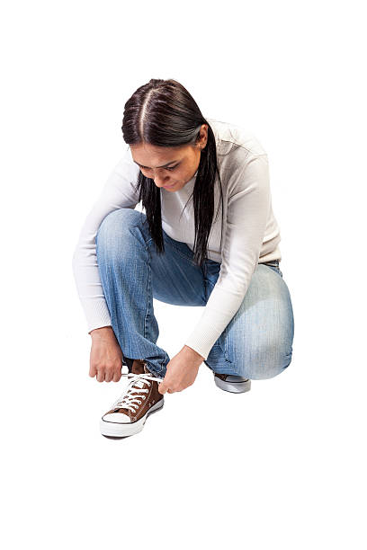 istock Canvas shoes tying laces. 469944145
