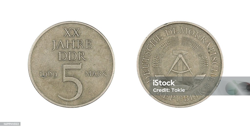 5- Mark-Münze, 6170, 1969 - Lizenzfrei DDR Stock-Foto