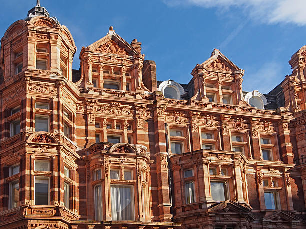 London, Mayfair ornate facade of apartment building Mayfair stock pictures, royalty-free photos & images