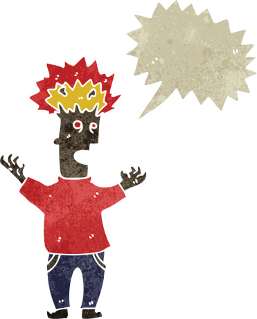 Retro Cartoon Exploding Head Man Stock Illustration - Download Image ...