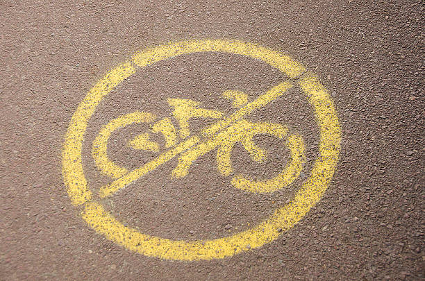 No bicycles allowed street sign stock photo