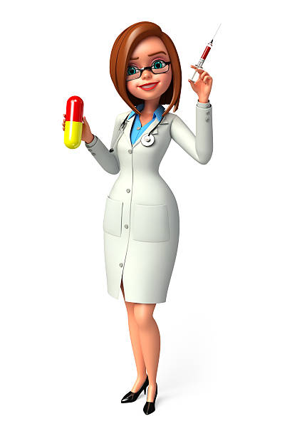 istock Young Lady Doctor with injection 469950583