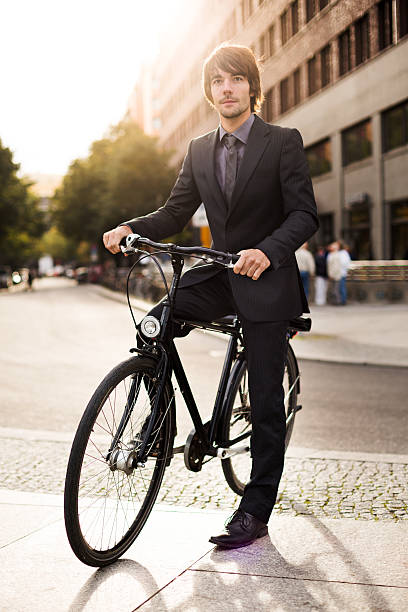 istock Casual Businessman With Bicycle 469951063