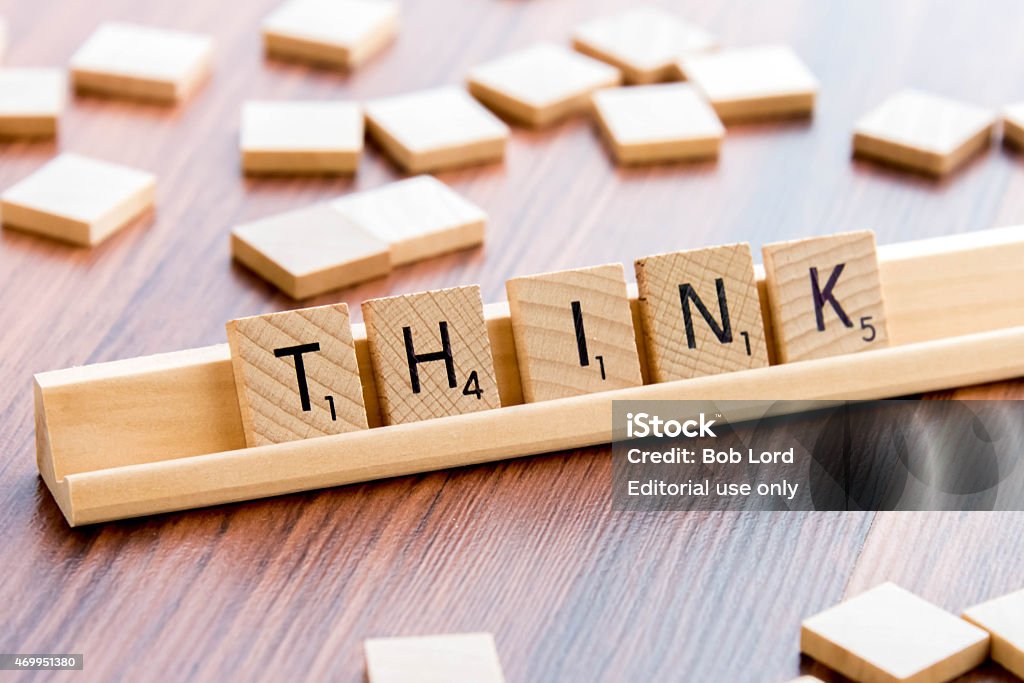 Spell Think Scrabble Tiles Spelling Think Stock Photo - Download Image Now - 2015 ...