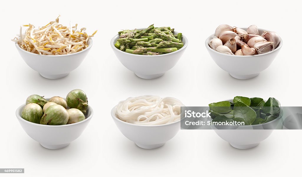 composite with varieties of ingredients composite with many different varieties of ingredients in small white bowls 2015 Stock Photo