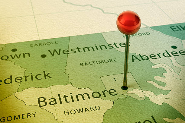 istock Baltimore Map City Straight Pin Vintage 469952615