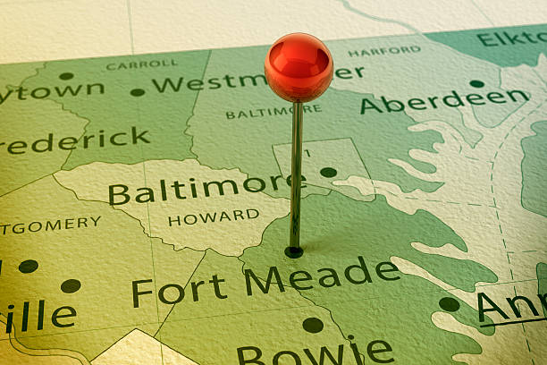 istock Fort Meade Map City Straight Pin Vintage 469952647