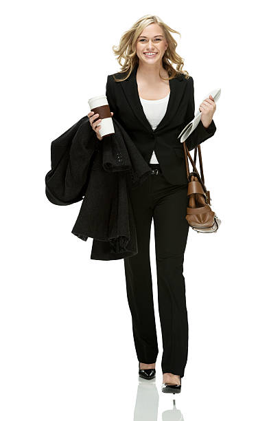Front view of happy businesswoman
