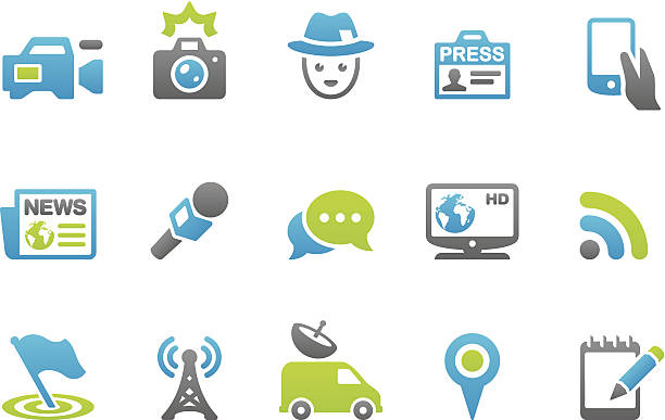 Stampico icons - Press 65 set of the Stampico collection - Press and News icons. interview event patterns stock illustrations