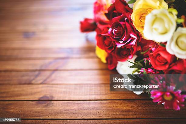 Bouquet Of Roses For St Valentine Stock Photo - Download Image Now - Art And Craft, Bouquet, Copy Space