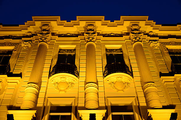 istock facade of neoclassical building at night 469956147