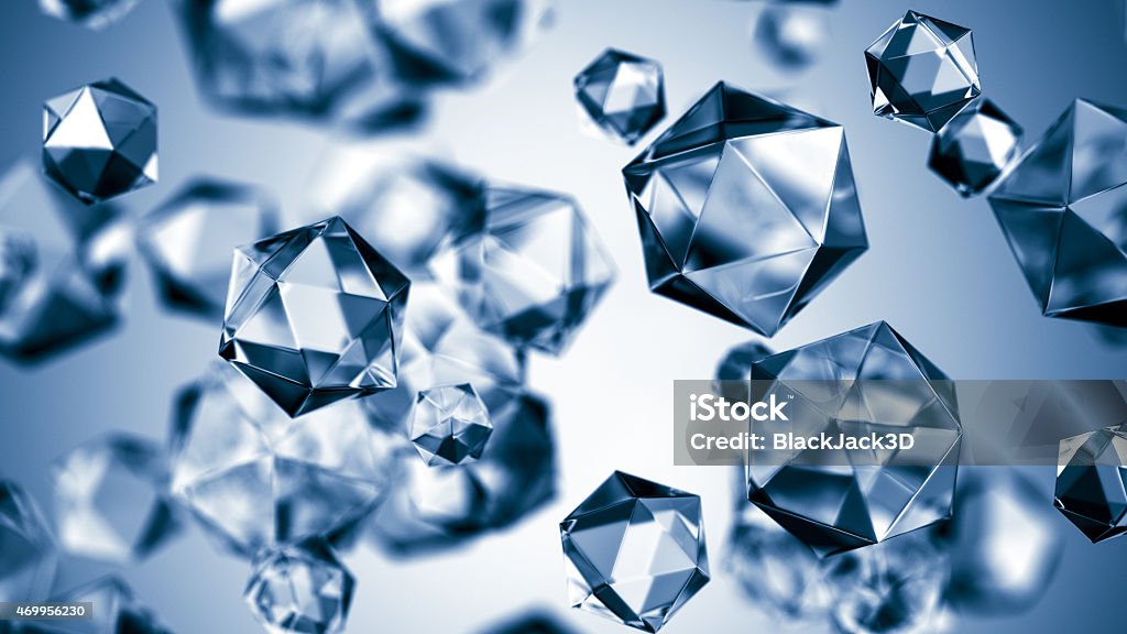 Close-up vector illustration of hexagonal spheres Scientific background. 3D render. Hexagon Stock Photo
