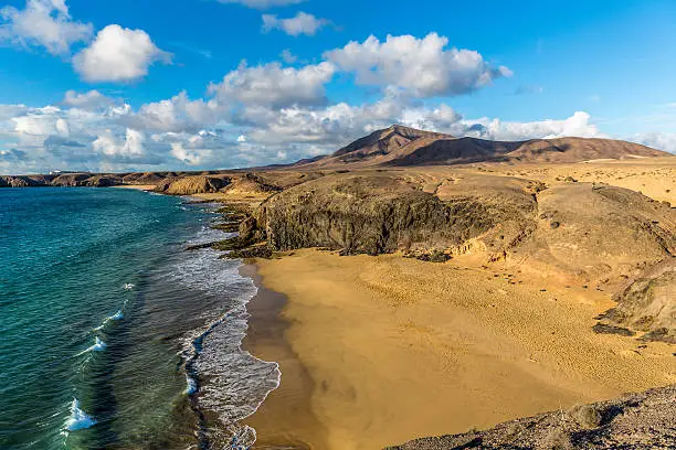 The famous Papagayo Beaches in the South of Lanzarote : Sandy Beaches situated in the Natural Park of "Los Ajaches" close to Playa Blanca.