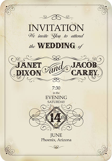 Vintage Wedding Invitation vector art illustration