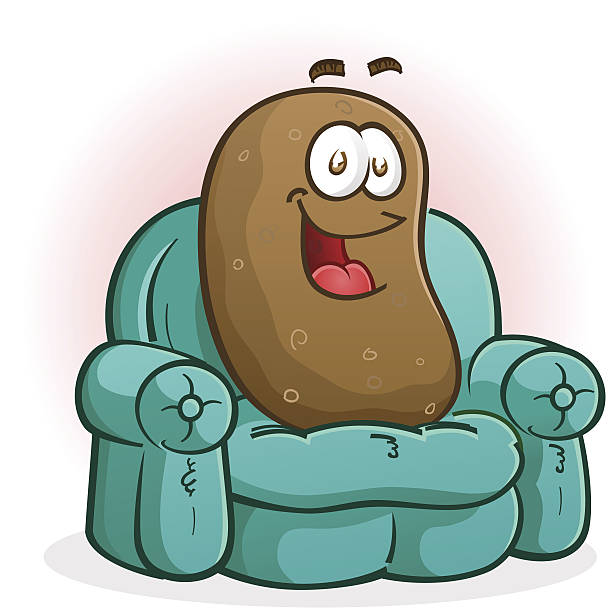 ilustrações de stock, clip art, desenhos animados e ícones de couch potato personagem - baked potato