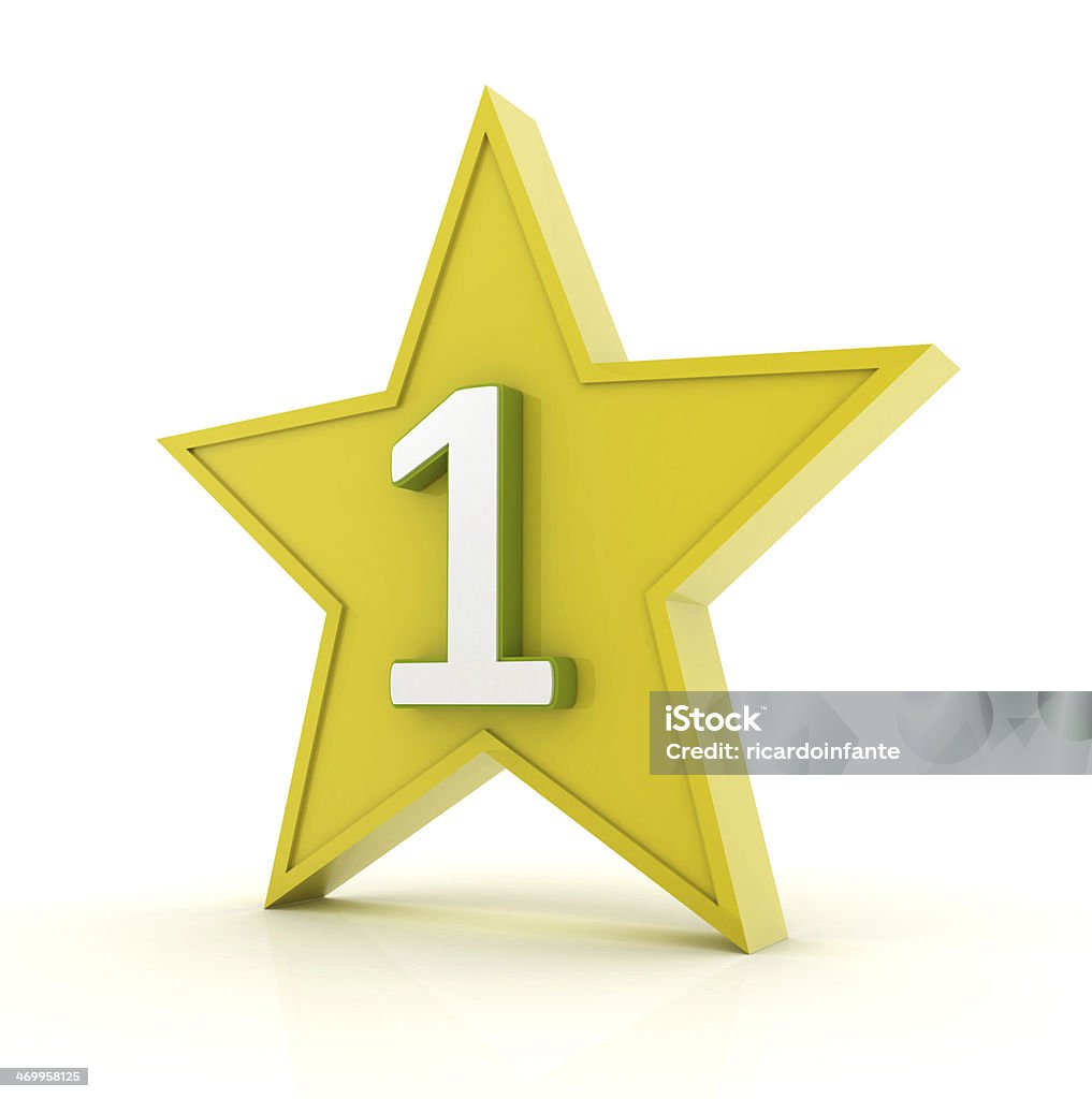 3d Star Number 1 Stock Photo - Download Image Now - Award, Concepts