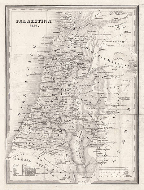 istock Map of Palestine, steel engraving, published in 1836 469960161