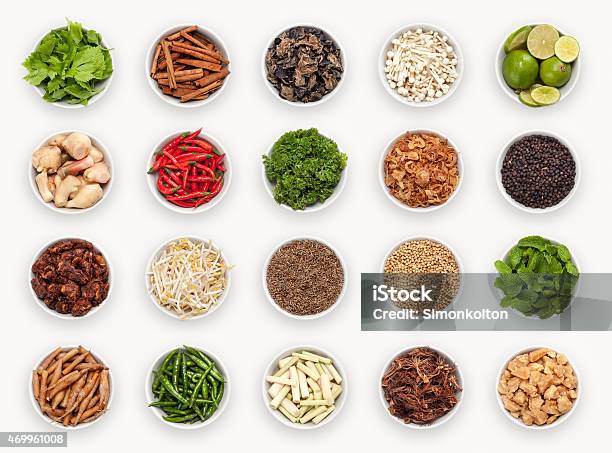 Composite With Varieties Of Ingredients Stock Photo - Download Image Now - Thai Food, Ingredient, 2015