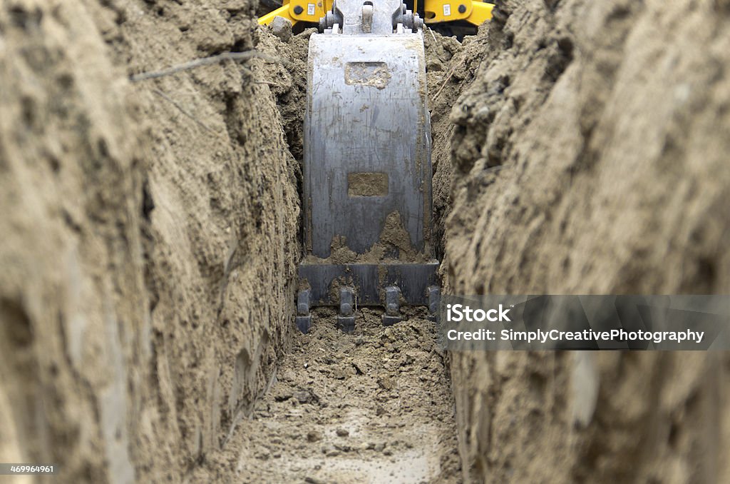 Digging Power Line Trench - Royalty-free Graven Stockfoto