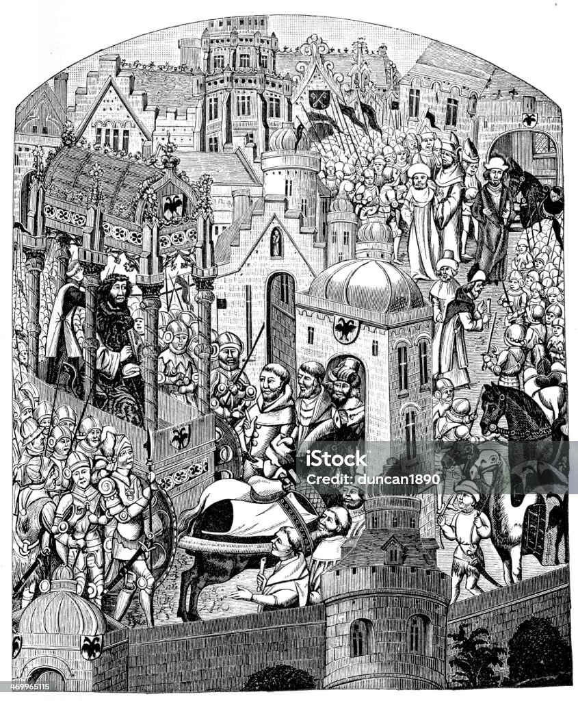 Krönung von Karl der Große - Lizenzfrei Karl der Große - Königshaus Stock-Illustration