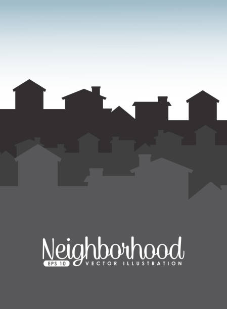 welcome neighborhood welcome neighborhood design, vector illustration eps10 graphic construction buildings silhouette stock illustrations
