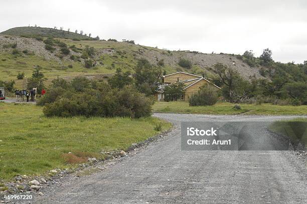 W Trek On Torres Del Paine Park Stock Photo - Download Image Now - 2015, Chile, Dirt Road