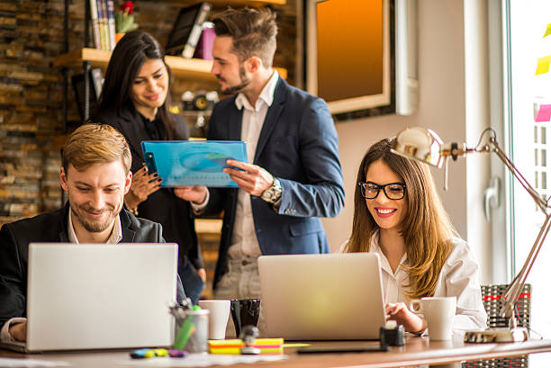 istock Group of people working in the office 469967576
