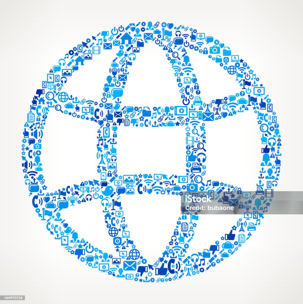 Globe on vector technology pattern Background Globe on vector technology pattern Background. The pattern features blue royalty free vector icons on white background. This vector collage features cloud computing, email, globe, microphone, world map, shopping cart, laptop, computer mouse, screen, smart phone, e-commerce, printer and internet and technology icons. 2015 stock vector