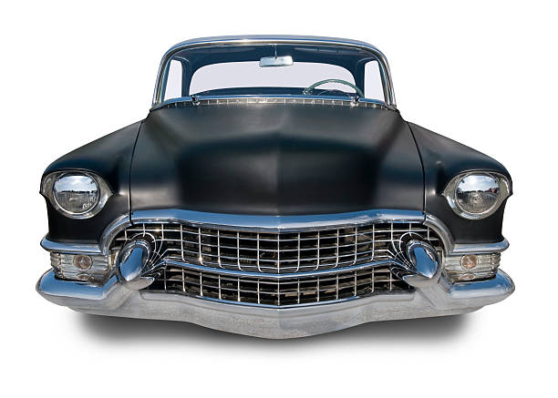 Black Hot Hod A black 1950's American hot rod. Clipping Path on vehicle. 1952 stock pictures, royalty-free photos & images