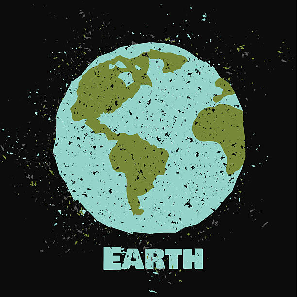 Grungy Earth poster Grungy Earth poster with texture . Vector illustration 22nd april stock illustrations