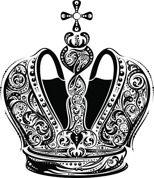 illustrazioni stock, clip art, cartoni animati e icone di tendenza di nero corona imperiale - imperial power