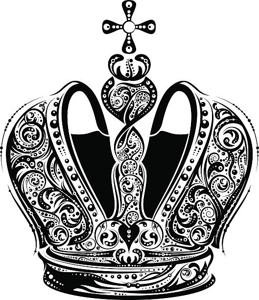 Black imperial crown vector art illustration