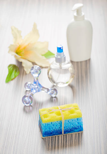 istock massager bottles sponge soap and flower 469975074