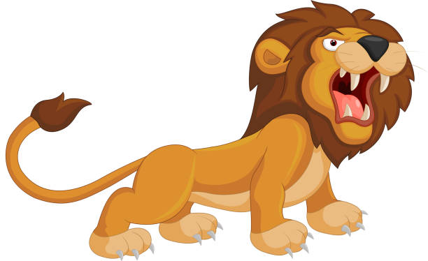 Cartoon Lion Roaring Stockvectorkunst en meer beelden van 2015 - 2015,  Brullen, Cartoon - iStock
