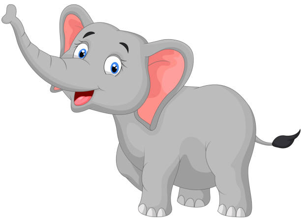 Happy Elephant Cartoon Stock Illustration - Download Image Now - Elephant,  Cartoon, Playful - iStock