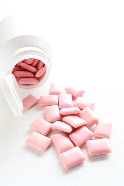 istock Pink color chewing gum 469975839