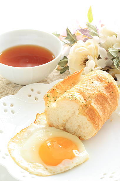 sunny side up and garlic bread